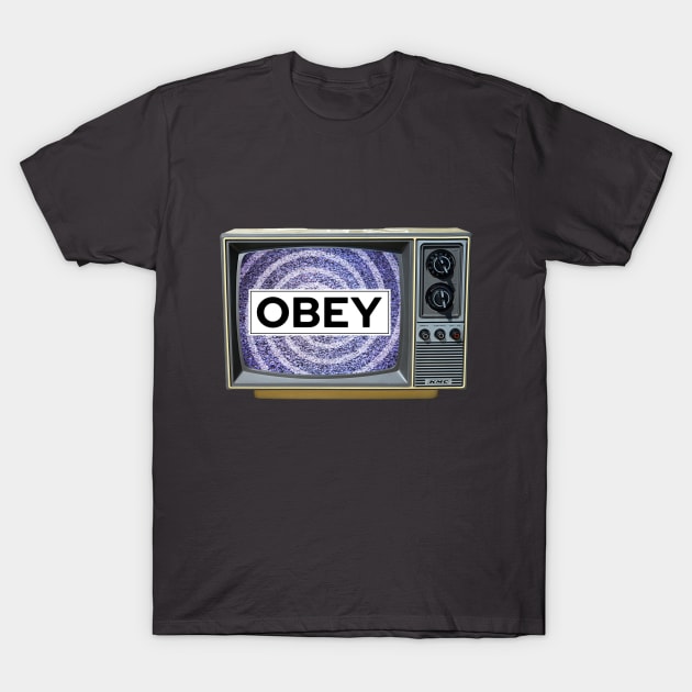 TV - Obey T-Shirt by blackphantasm